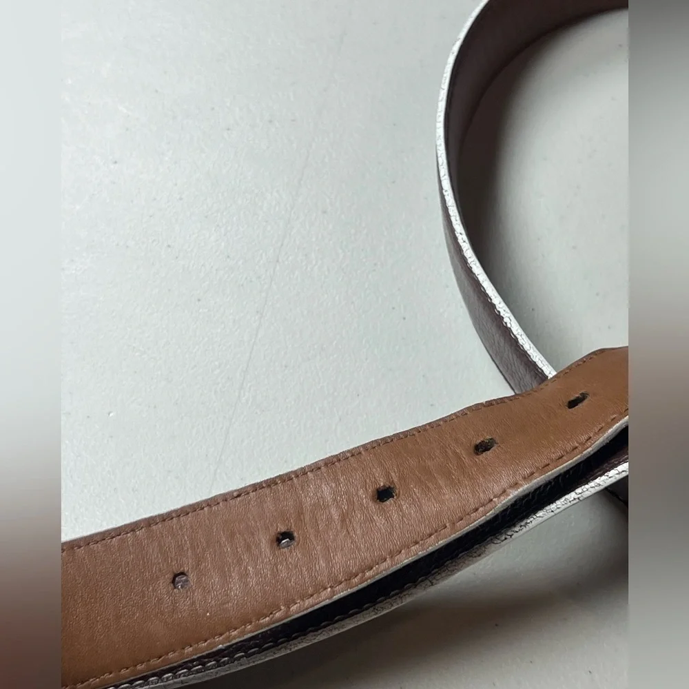 Brighton Hand Made in USA Men’s Size 44 Brown Leather Designer Belt Pebble